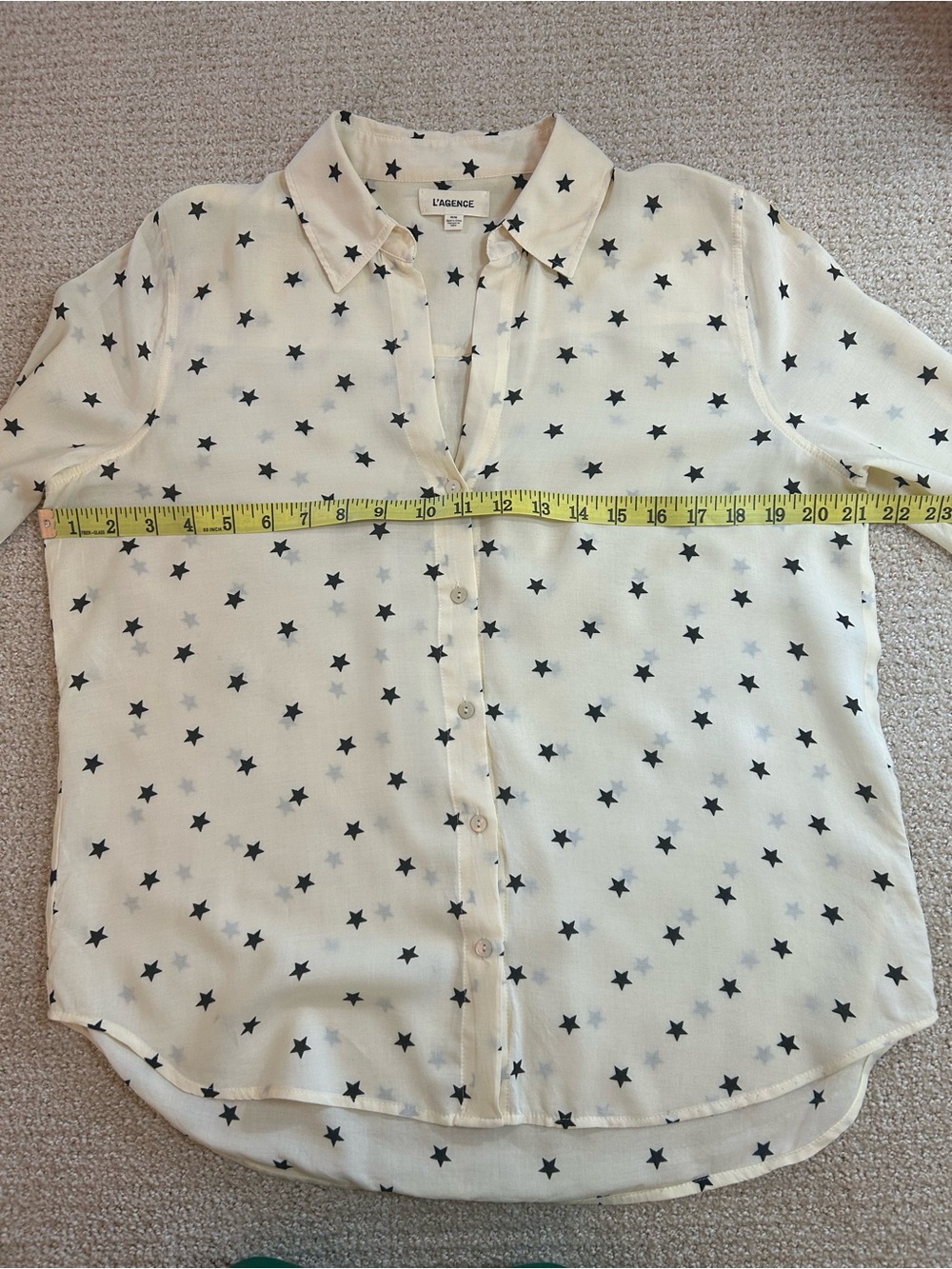 L’Agence Holly Star Print Ecru and Black Size Medium - Picture 5 of 6